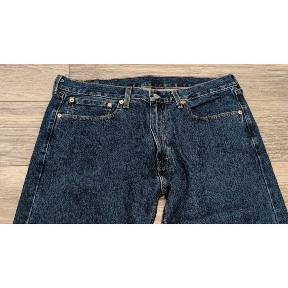 LEVI'S 505 MEN'S BLUE JEANS Straight  in Size 36 X 32 Dark Wash EUC